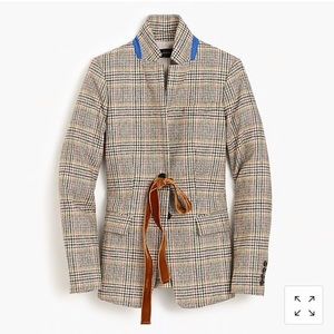 Jcrew Regent Plaid Wool Blazer with Velvet Tie